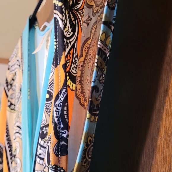 Christina Love Paisley Turquoise and Orange Cover Up For Swimsuit or Sundress - Picture 16 of 16